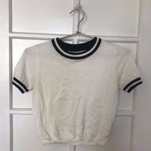 Black + White Crop Sweater